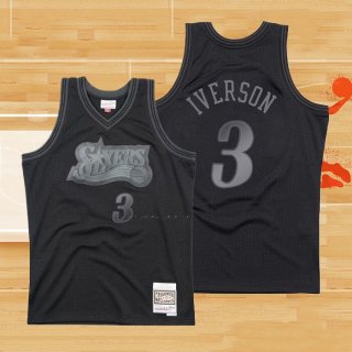 Camiseta Philadelphia 76ers Allen Iverson NO 3 Hardwood Classics 1997-98 Negro