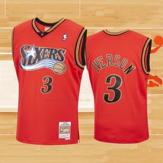 Camiseta Philadelphia 76ers Allen Iverson NO 3 Hardwood Classics 1999-00 Rojo