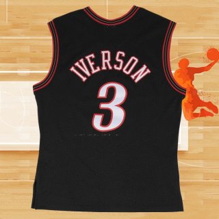 Camiseta Philadelphia 76ers Allen Iverson NO 3 Hardwood Classics Throwback Negro