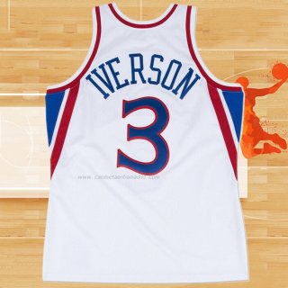 Camiseta Philadelphia 76ers Allen Iverson NO 3 Mitchell & Ness 1996-97 Blanco