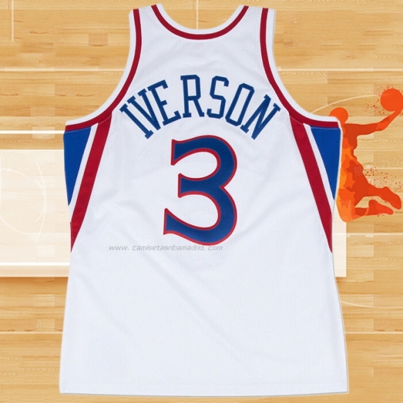 Camiseta Philadelphia 76ers Allen Iverson NO 3 Mitchell & Ness 1996-97 Blanco