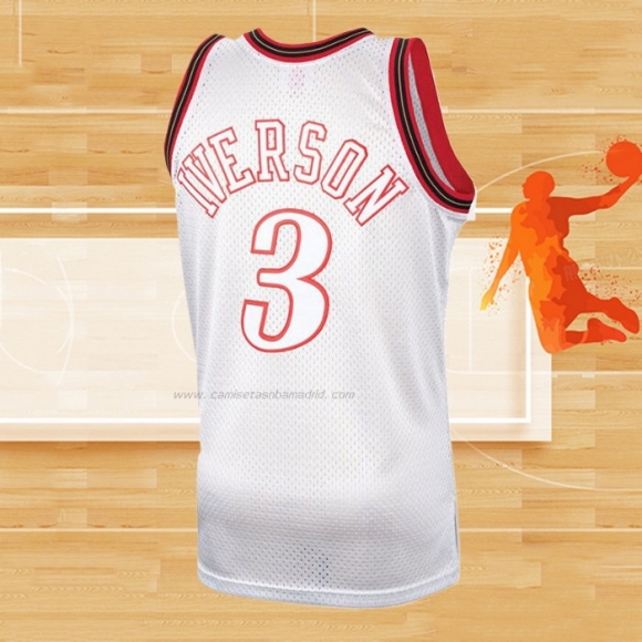 Camiseta Philadelphia 76ers Allen Iverson NO 3 Mitchell & Ness 1997-98 Blanco