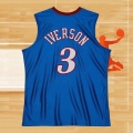 Camiseta Philadelphia 76ers Allen Iverson NO 3 Mitchell & Ness 2001-02 Azul