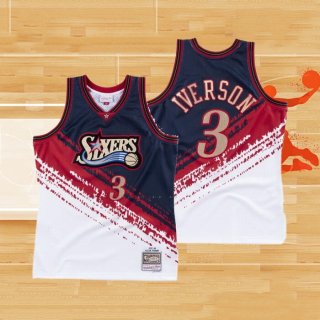 Camiseta Philadelphia 76ers Allen Iverson NO 3 Mitchell & Ness Negro