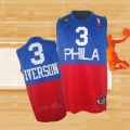 Camiseta Philadelphia 76ers Allen Iverson NO 3 Retro Azul Rojo