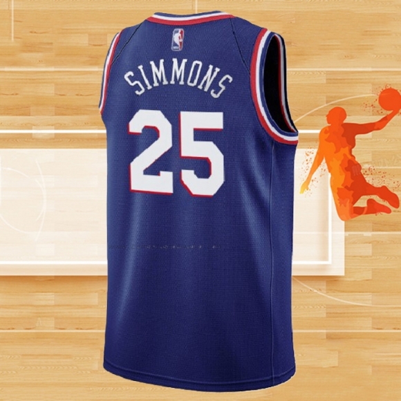 Camiseta Philadelphia 76ers Ben Simmons NO 25 Ciudad 2019-20 Azul