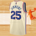 Camiseta Philadelphia 76ers Ben Simmons NO 25 Earned 2020-21 Crema