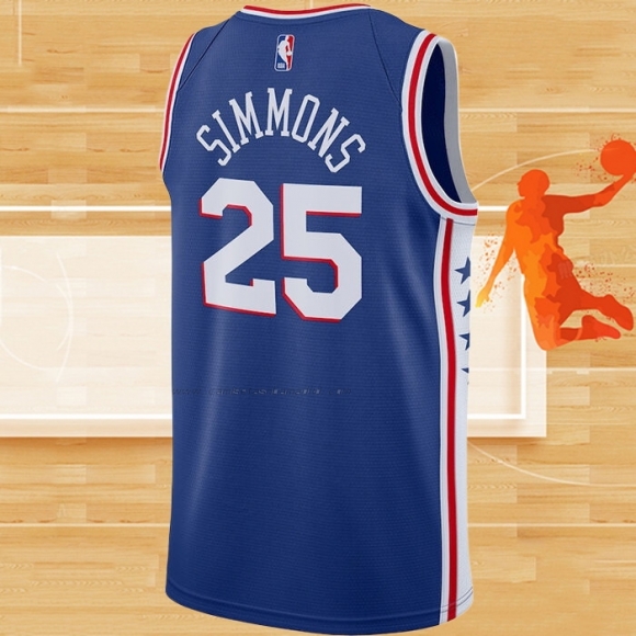 Camiseta Philadelphia 76ers Ben Simmons NO 25 Icon 2020-21 Azul