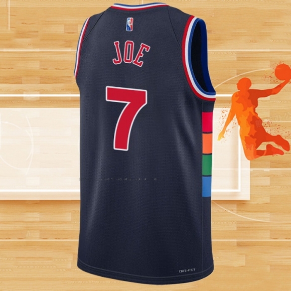 Camiseta Philadelphia 76ers Isaiah Joe NO 7 Ciudad 2021-22 Azul