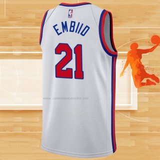 Camiseta Philadelphia 76ers Joel Embiid NO 21 Classic 2019-20 Blanco