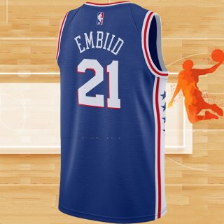 Camiseta Philadelphia 76ers Joel Embiid NO 21 Icon 2020-21 Azul