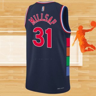 Camiseta Philadelphia 76ers Paul Millsap NO 31 Ciudad 2021-22 Azul