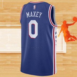 Camiseta Philadelphia 76ers Tyrese Maxey NO 0 Icon Azul