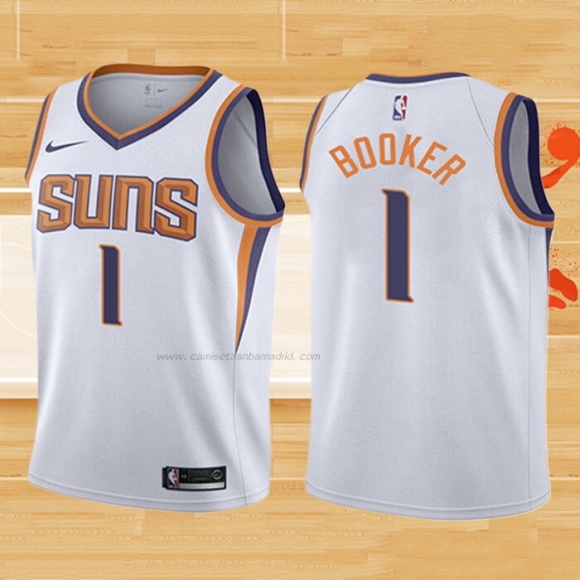 Camiseta Nino Phoenix Suns Devin Booker NO 1 Association 2017-18 Blanco