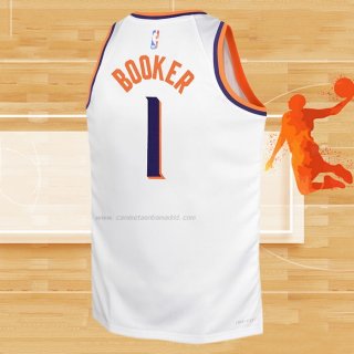Camiseta Nino Phoenix Suns Devin Booker NO 1 Association 2023-24 Blanco