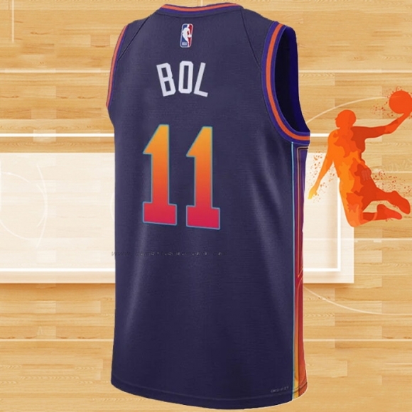 Camiseta Phoenix Suns Bol Bol NO 11 Ciudad 2023-24 Violeta