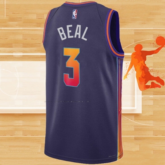 Camiseta Phoenix Suns Bradley Beal NO 3 Ciudad 2023-24 Violeta