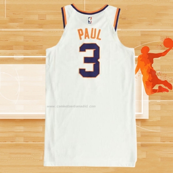 Camiseta Phoenix Suns Chris Paul NO 3 Association Autentico 2021 Blanco