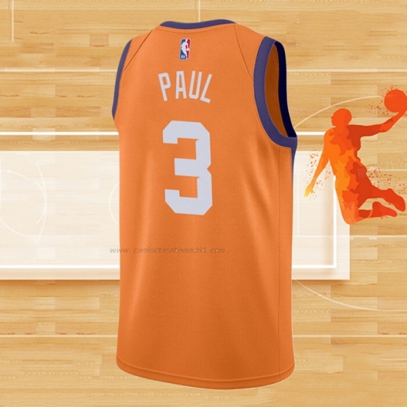 Camiseta Phoenix Suns Chris Paul NO 3 Statement 2020-21 Naranja