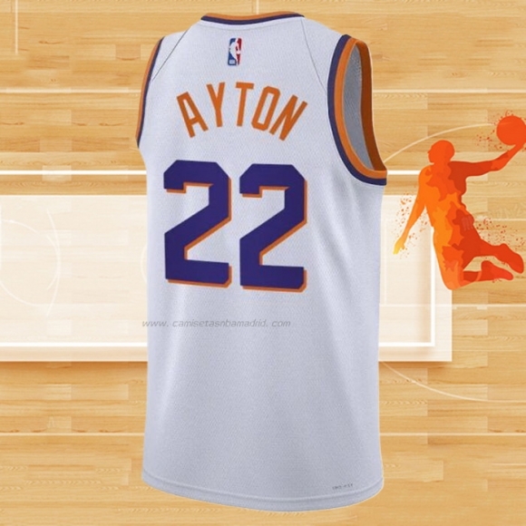 Camiseta Phoenix Suns Deandre Ayton NO 22 Association 2023-24 Blanco