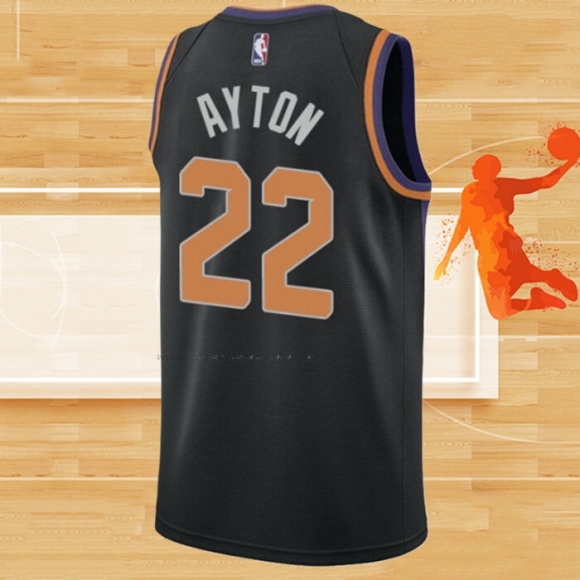 Camiseta Phoenix Suns Deandre Ayton NO 22 Statement 2021 Negro