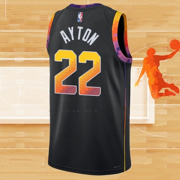 Camiseta Phoenix Suns Deandre Ayton NO 22 Statement 2022-23 Negro