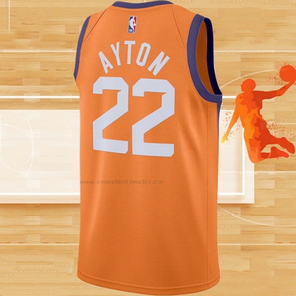 Camiseta Phoenix Suns DeAndre Ayton NO 22 Statement Naranja