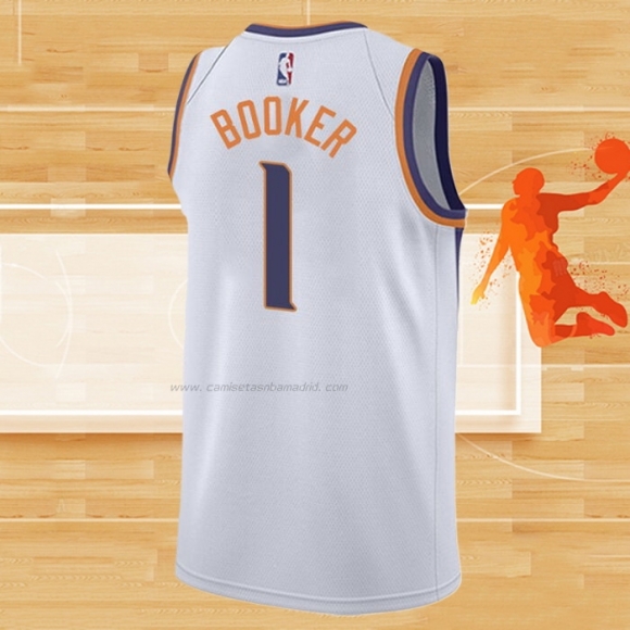 Camiseta Phoenix Suns Devin Booker NO 1 Association Blanco