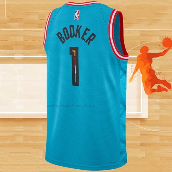 Camiseta Phoenix Suns Devin Booker NO 1 Ciudad 2022-23 Azul