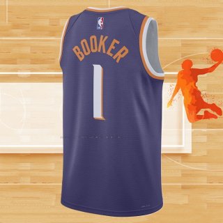 Camiseta Phoenix Suns Devin Booker NO 1 Icon 2023-24 Violeta