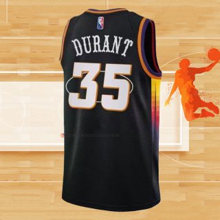 Camiseta Phoenix Suns Kevin Durant NO 35 75th Anniversary 2022 Negro