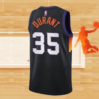 Camiseta Phoenix Suns Kevin Durant NO 35 Ciudad 2020-21 Negro