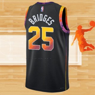 Camiseta Phoenix Suns Mikal Bridges NO 25 Statement 2022-23 Negro