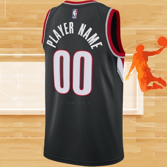 Camiseta Portland Trail Blazers Personalizada Icon 2020-21 Negro