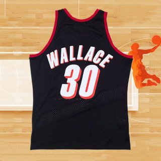 Camiseta Portland Trail Blazers Rasheed Wallace NO 30 Hardwood Classics Throwback Negro