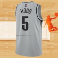 Camiseta Portland Trail Blazers Rodney Hood NO 5 Earned 2020-21 Gris