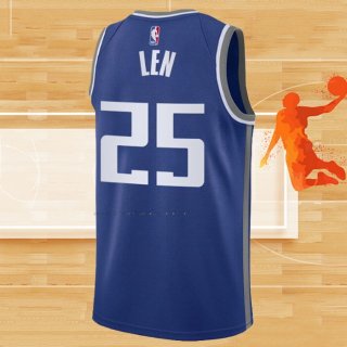 Camiseta Sacramento Kings Alex Len NO 25 Ciudad 2023-24 Azul