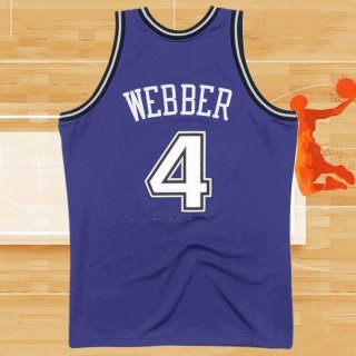 Camiseta Sacramento Kings Chris Webber NO 4 Mitchell & Ness 1998-99 Negro