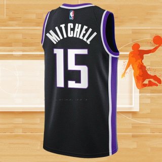 Camiseta Sacramento Kings Davion Mitchell NO 15 Icon 2023-24 Negro