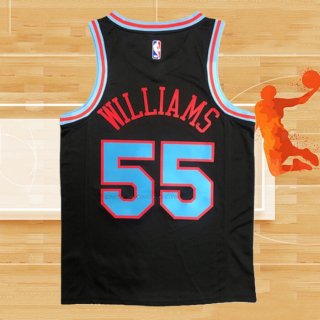 Camiseta Sacramento Kings Jason Williams NO 55 Ciudad 2020-21 Negro