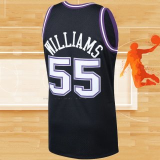 Camiseta Sacramento Kings Jason Williams NO 55 Mitchell & Ness 2001-02 Negro