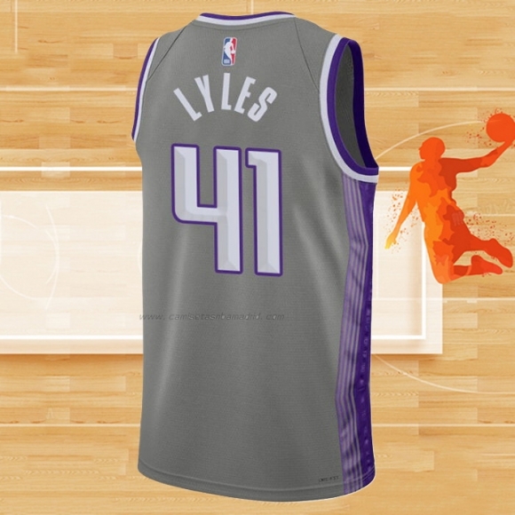 Camiseta Sacramento Kings Trey Lyles NO 41 Ciudad 2022-23 Gris