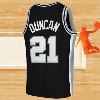 Camiseta Nino San Antonio Spurs Tim Duncan NO 21 Mitchell & Ness 1998-99 Negro