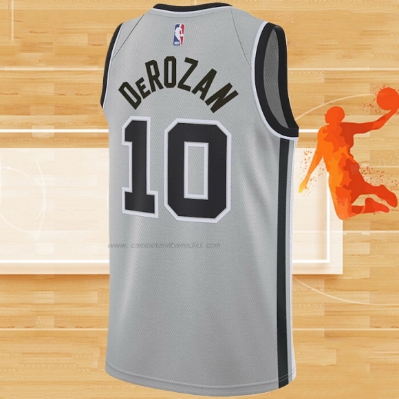 Camiseta San Antonio Spurs DeMar DeRozan NO 10 Statement 2019-20 Gris