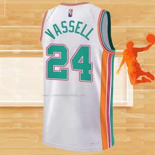 Camiseta San Antonio Spurs Devin Vassell NO 24 Ciudad 2021-22 Blanco