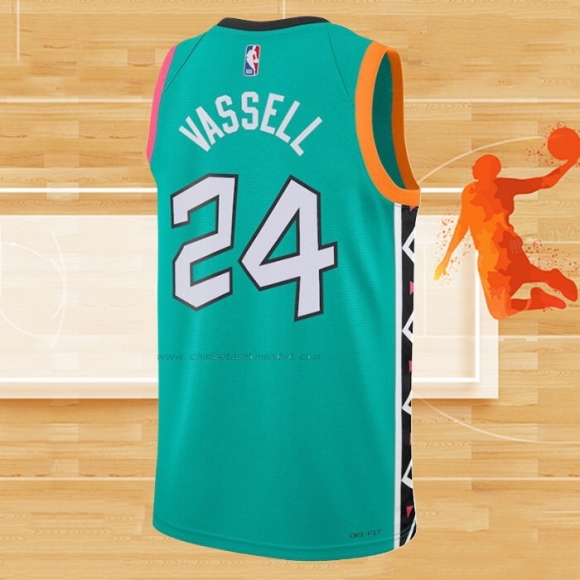 Camiseta San Antonio Spurs Devin Vassell NO 24 Ciudad 2022-23 Verde