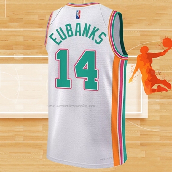 Camiseta San Antonio Spurs Drew Eubanks NO 14 Ciudad 2021-22 Blanco