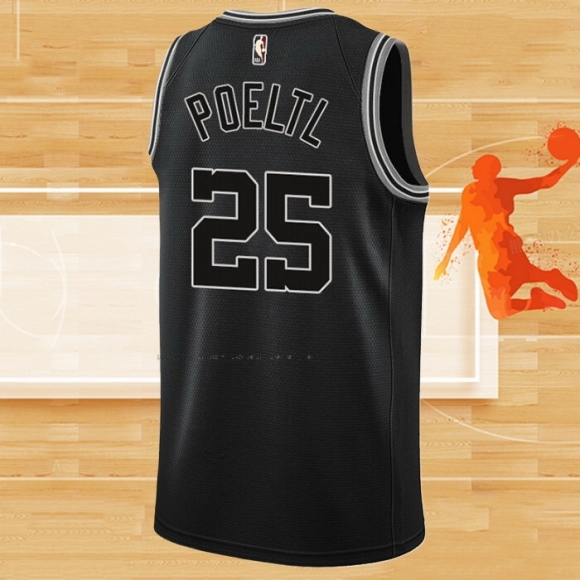 Camiseta San Antonio Spurs Jakob Poeltl NO 25 Classic 2022-23 Negro