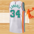 Camiseta San Antonio Spurs Jock Landale NO 34 Ciudad 2021-22 Blanco