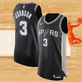 Camiseta San Antonio Spurs Keldon Johnson NO 3 Icon Autentico Negro